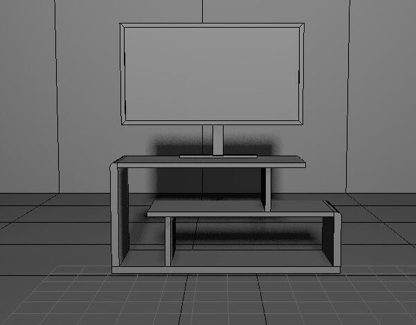 TV cabinet Low-poly 3D model_3