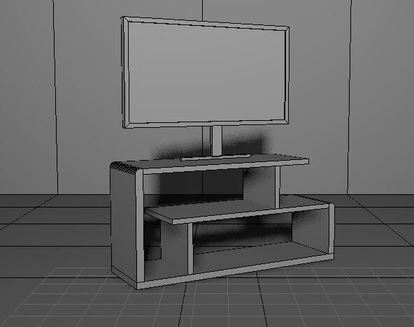TV cabinet Low-poly 3D model_5