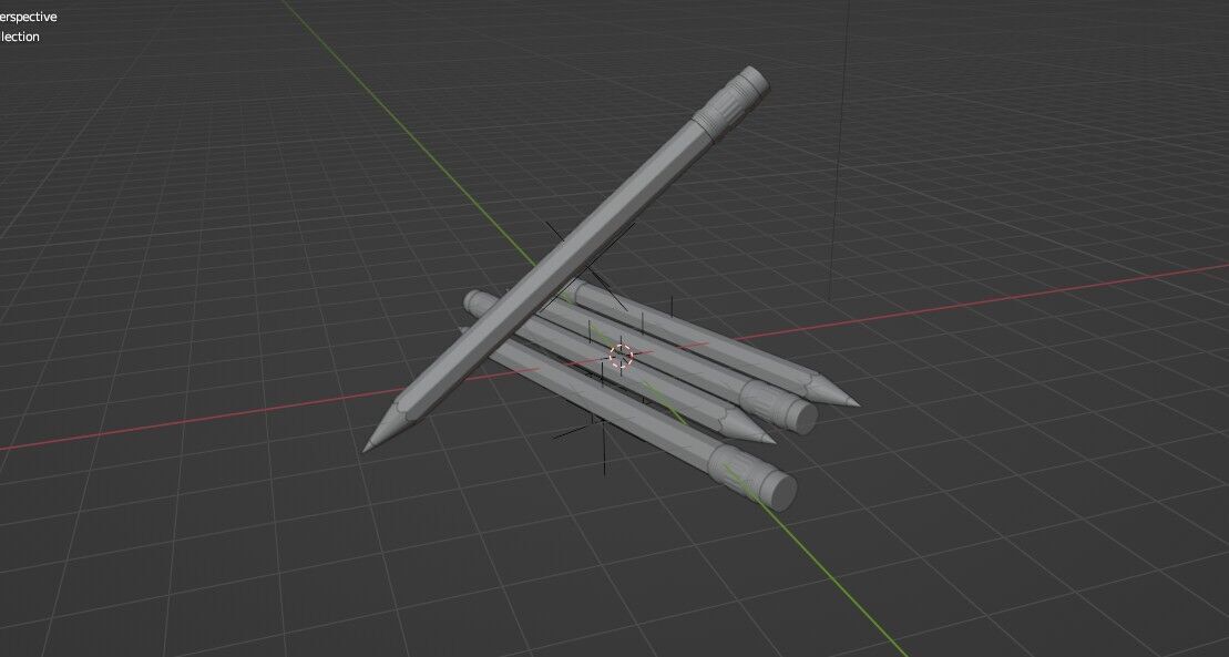 Pencil with Eraser 3D model_9