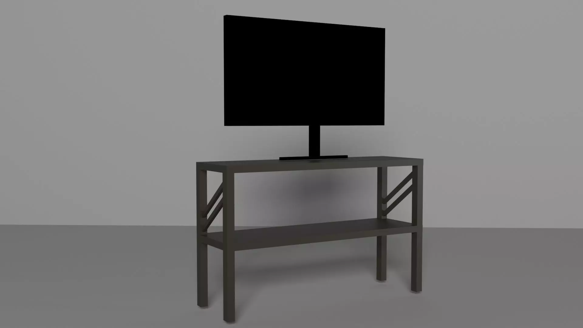 TV cabinet Low-poly 3D model_0
