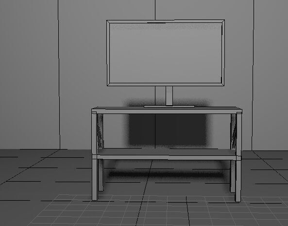 TV cabinet Low-poly 3D model_3