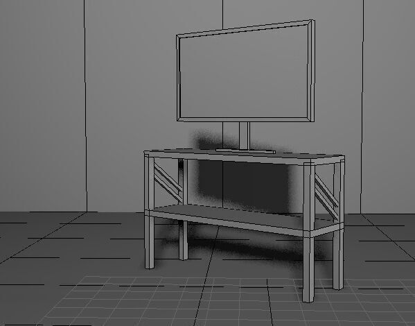 TV cabinet Low-poly 3D model_5