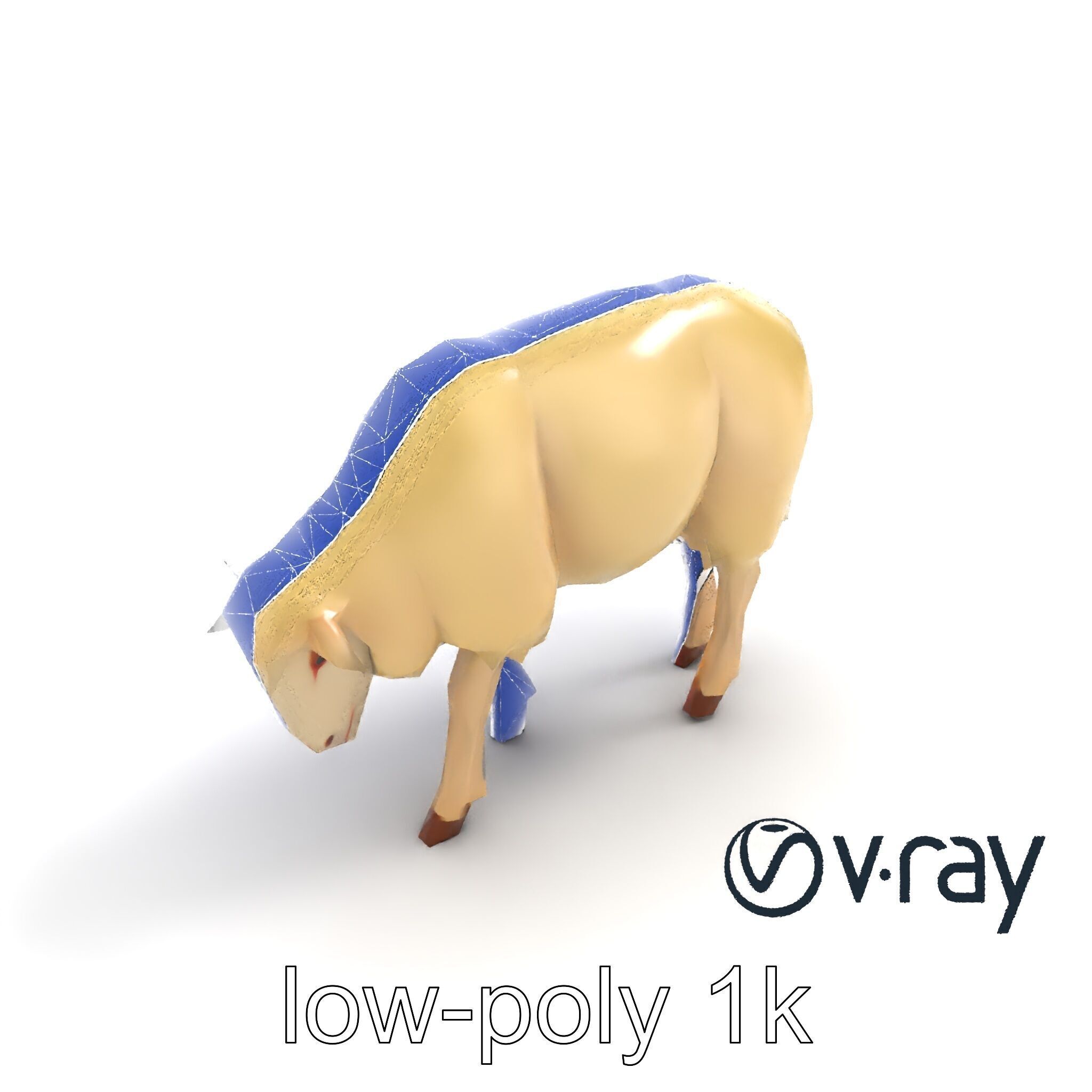 Pastoral Sheep Fluffy Grazing Stance model pack Low-poly 3D model_49
