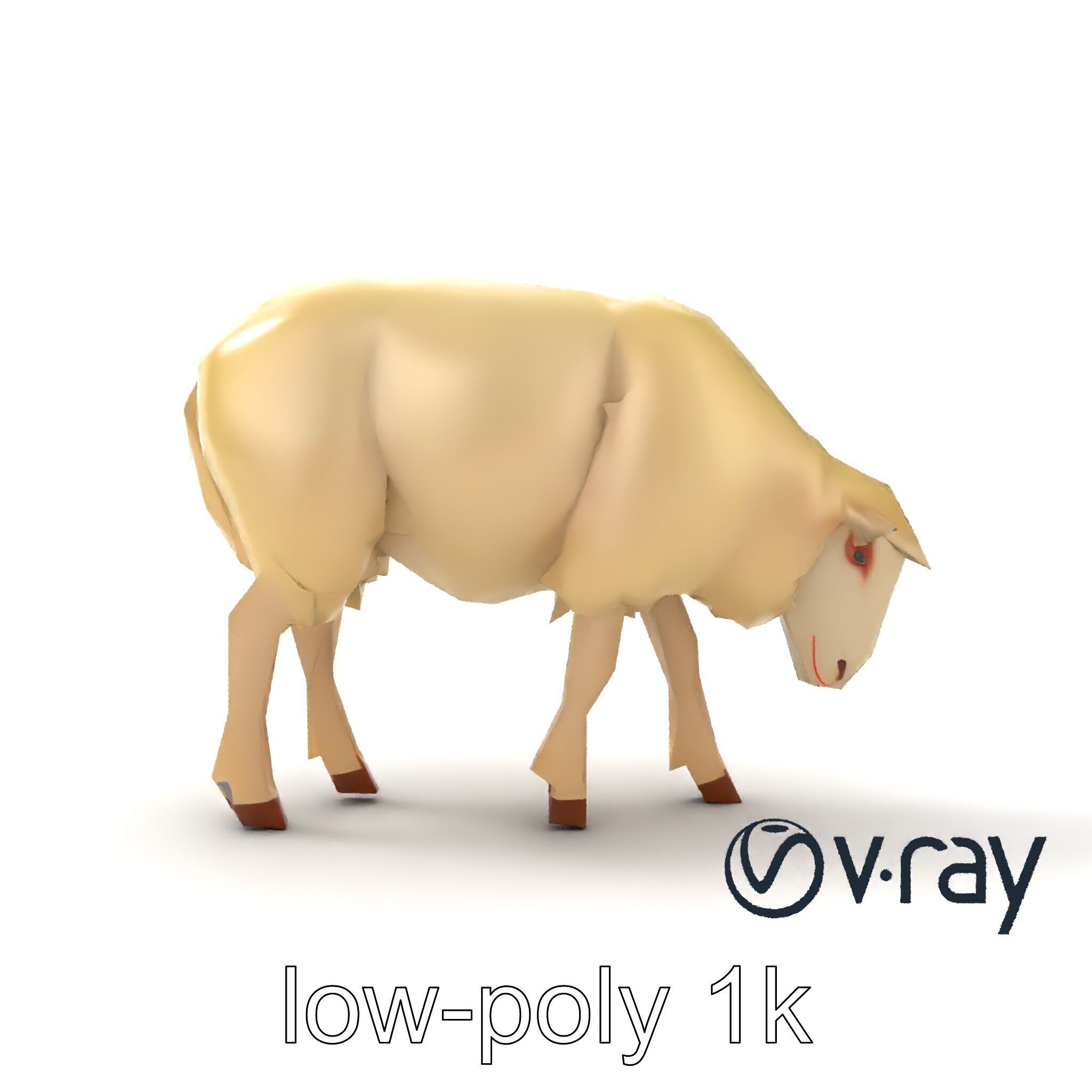 Pastoral Sheep Fluffy Grazing Stance model pack Low-poly 3D model_41