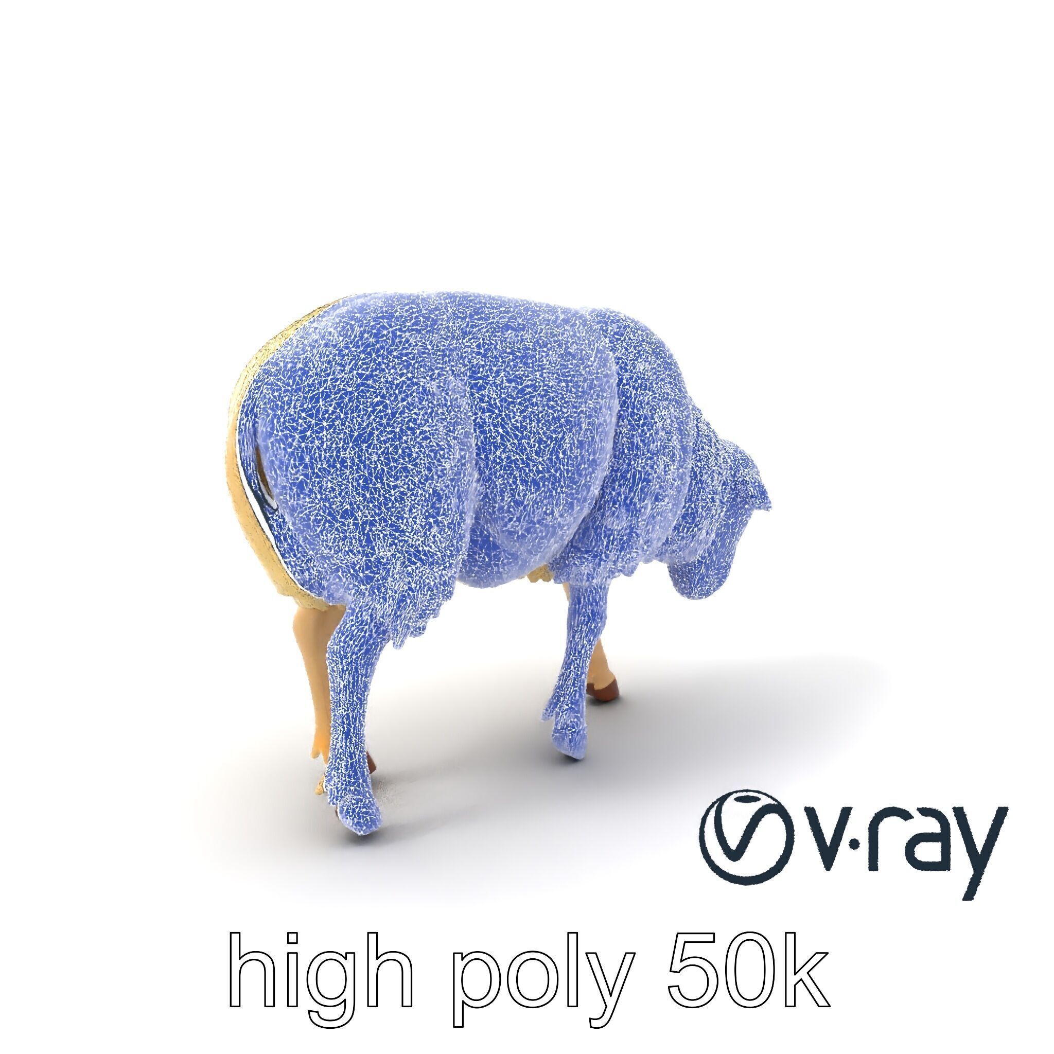 Pastoral Sheep Fluffy Grazing Stance model pack Low-poly 3D model_60