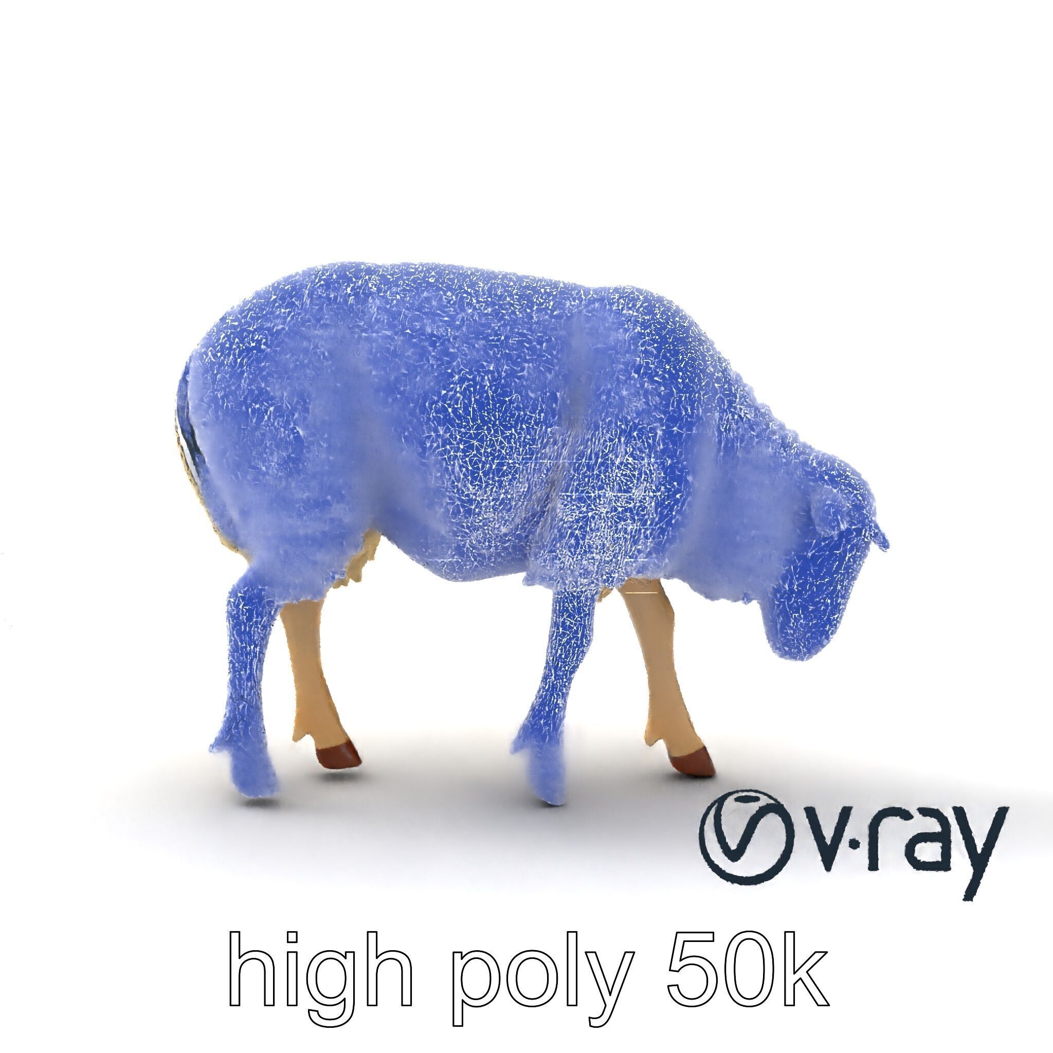 Pastoral Sheep Fluffy Grazing Stance model pack Low-poly 3D model_55