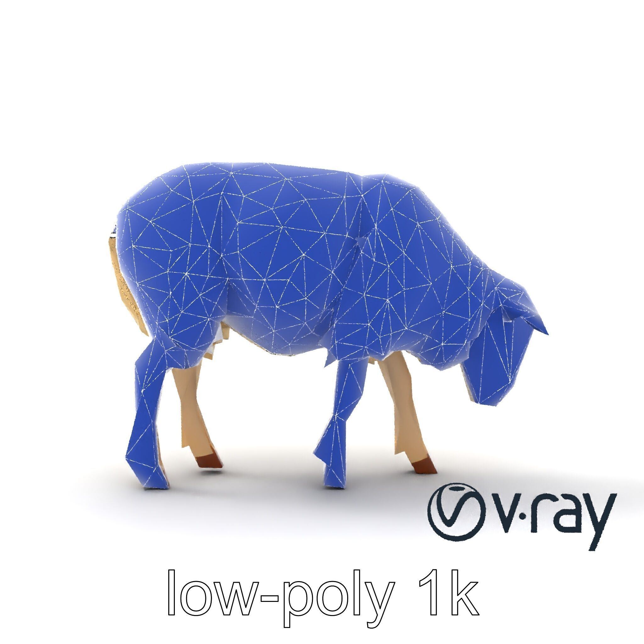 Pastoral Sheep Fluffy Grazing Stance model pack Low-poly 3D model_62