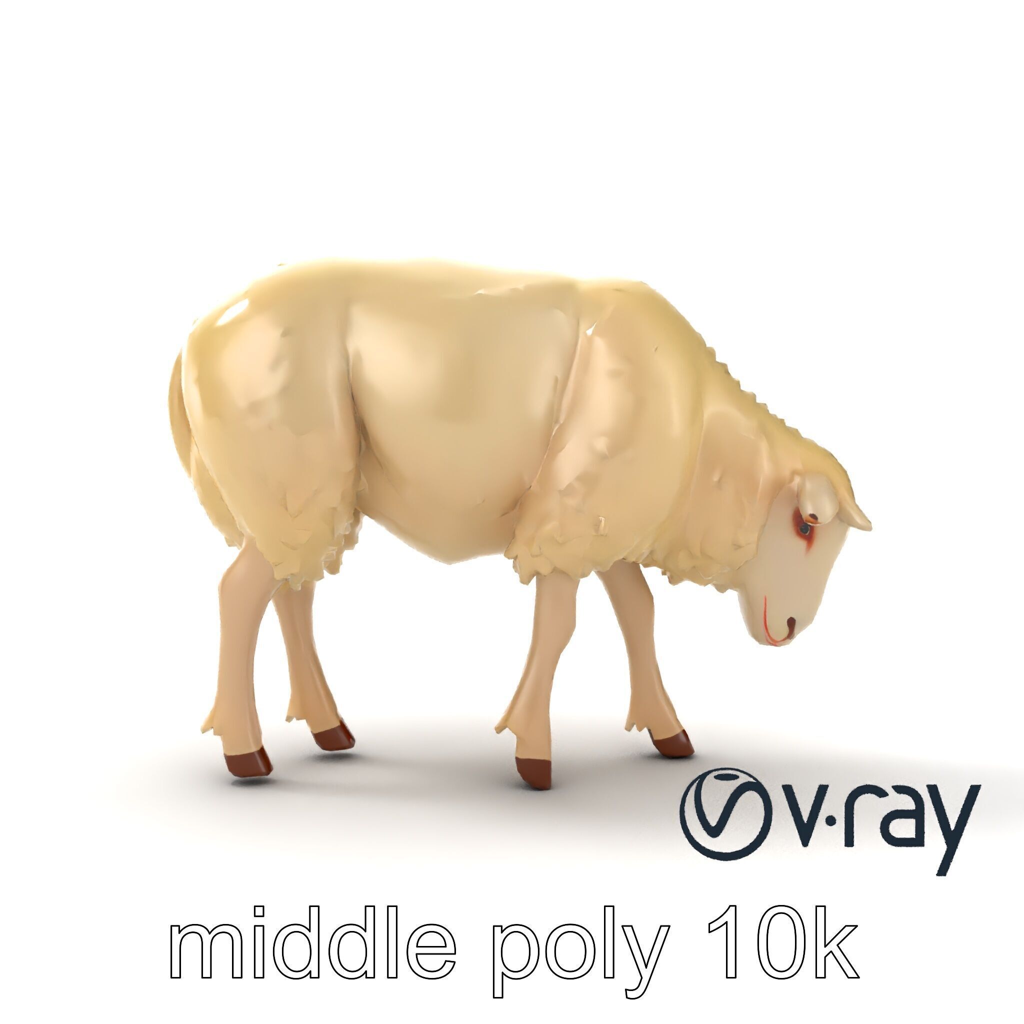 Pastoral Sheep Fluffy Grazing Stance model pack Low-poly 3D model_58