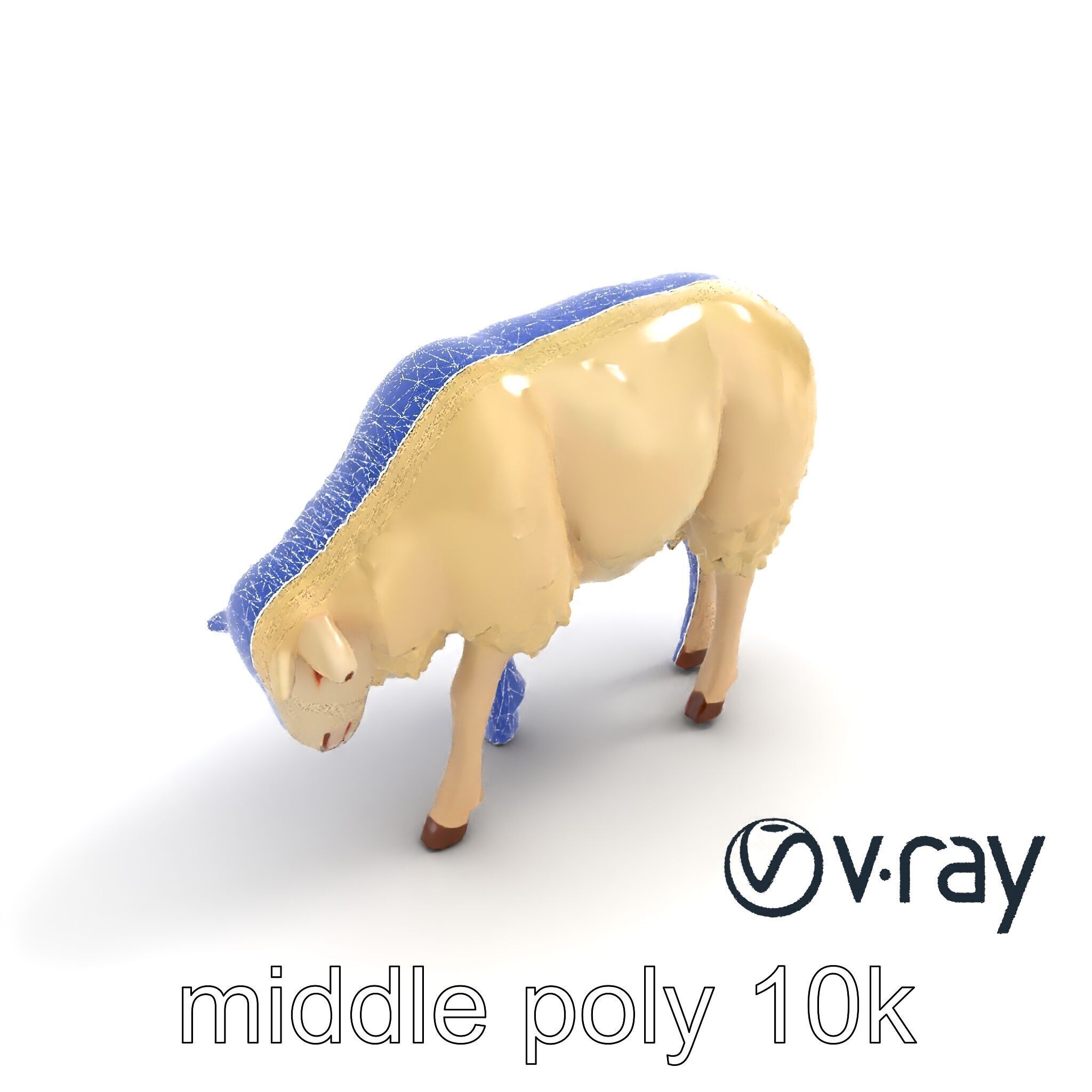 Pastoral Sheep Fluffy Grazing Stance model pack Low-poly 3D model_51
