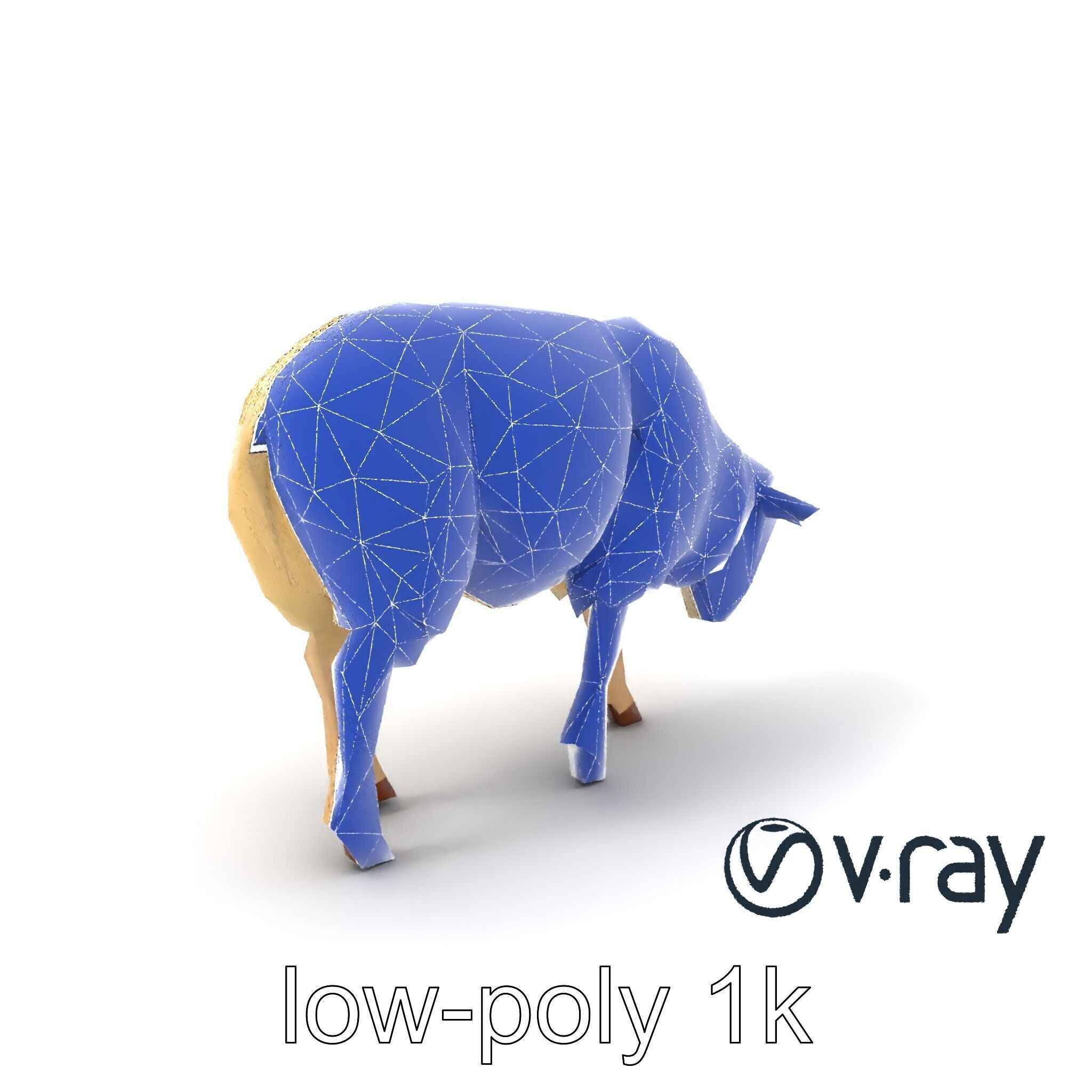 Pastoral Sheep Fluffy Grazing Stance model pack Low-poly 3D model_45