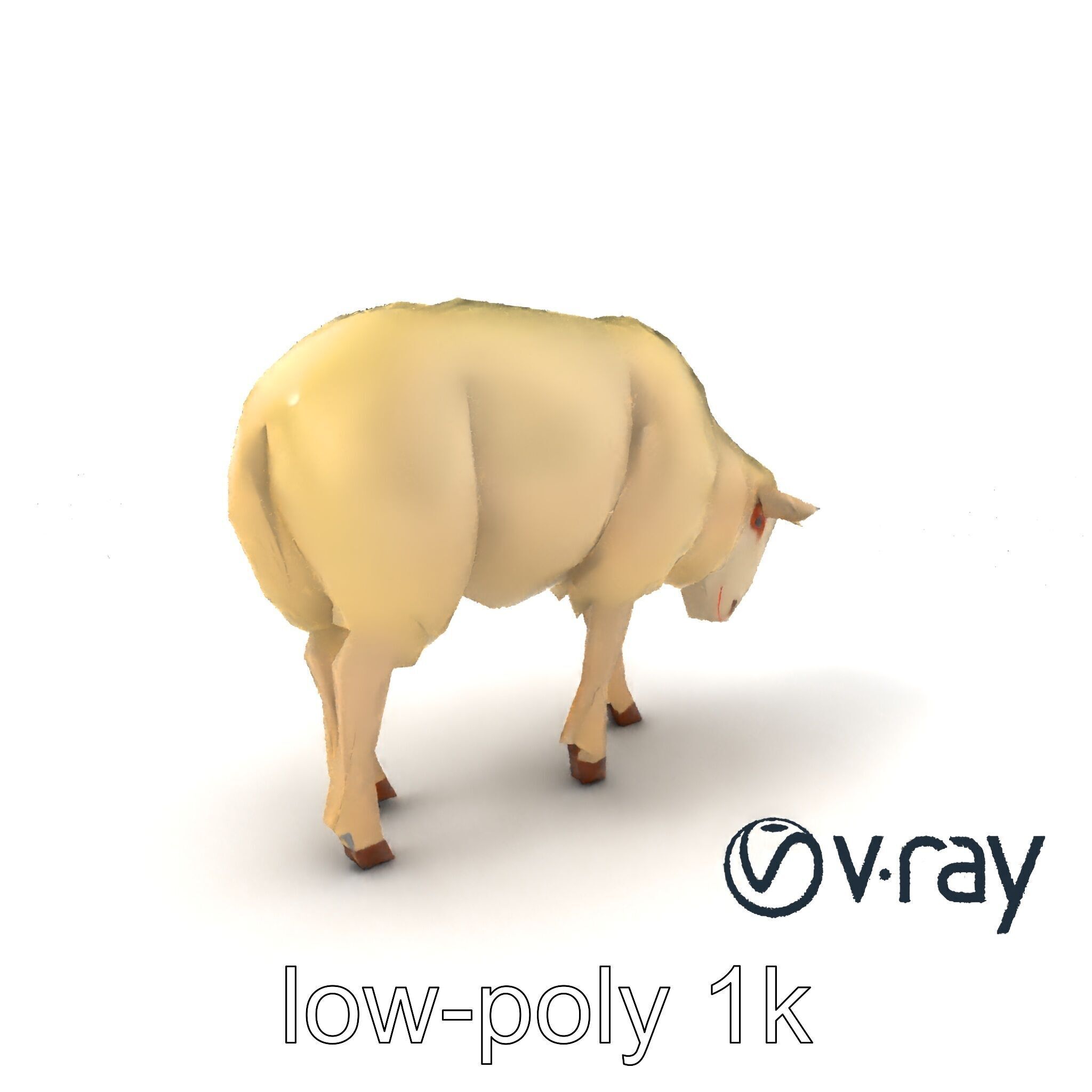 Pastoral Sheep Fluffy Grazing Stance model pack Low-poly 3D model_33