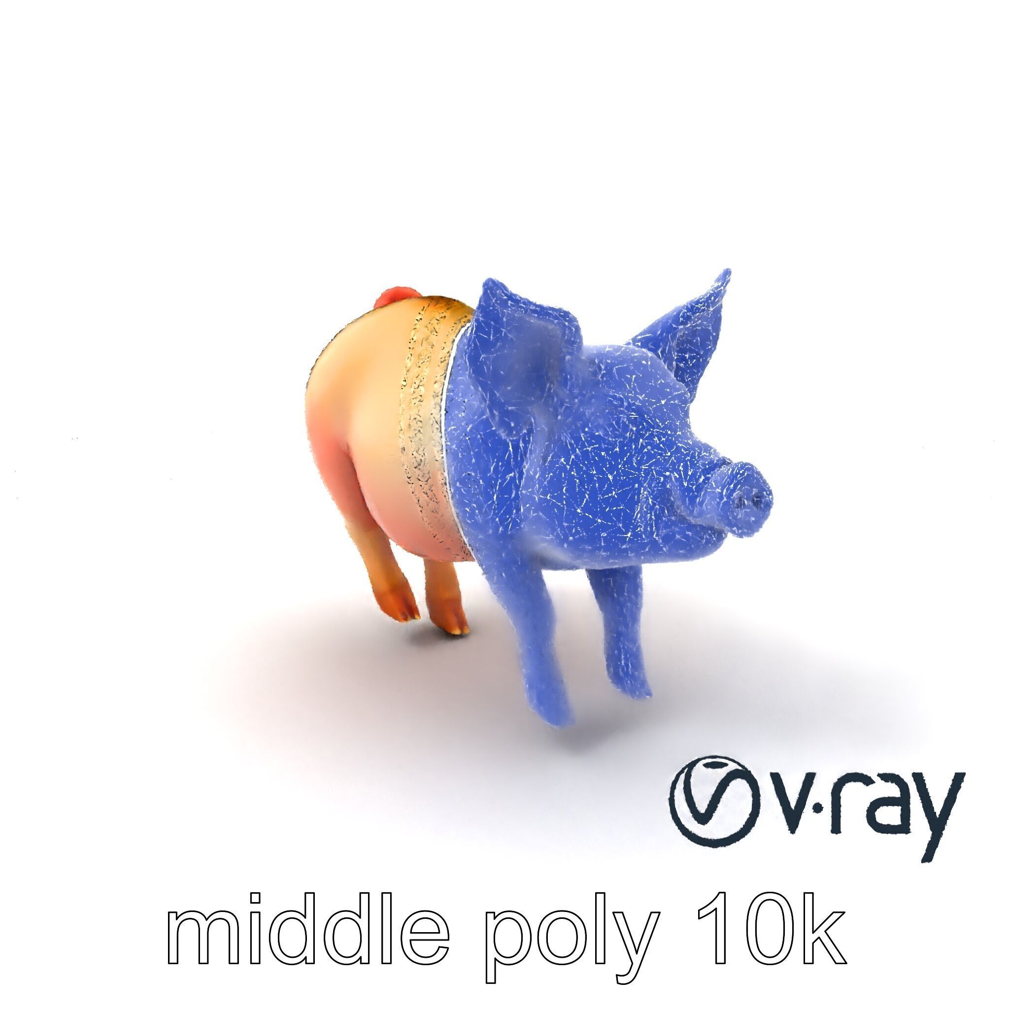 Pastoral Sheep Fluffy Grazing Stance model pack Low-poly 3D model_10