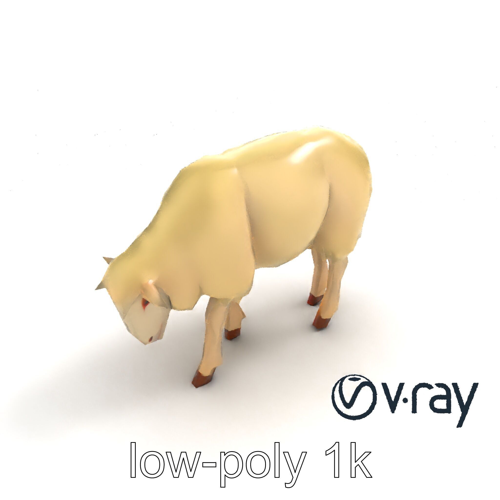 Pastoral Sheep Fluffy Grazing Stance model pack Low-poly 3D model_36