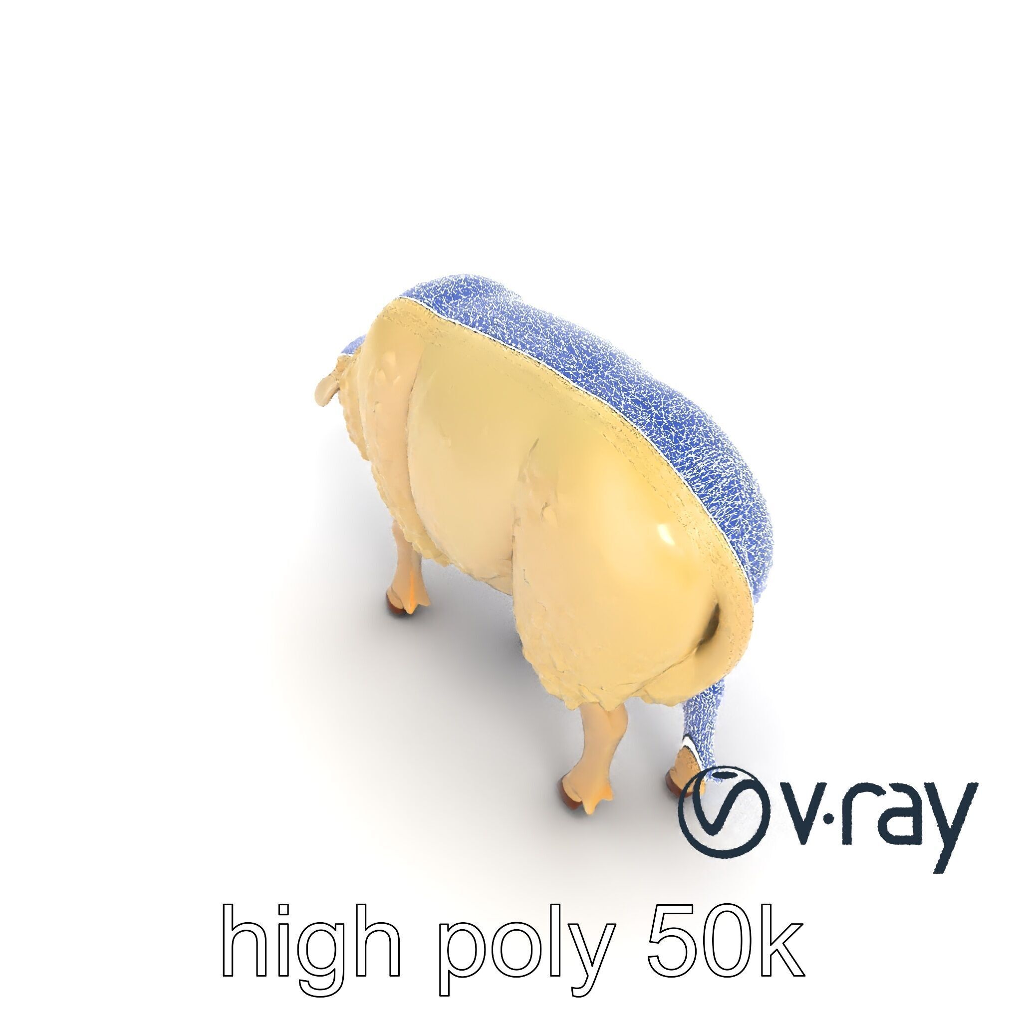Pastoral Sheep Fluffy Grazing Stance model pack Low-poly 3D model_61