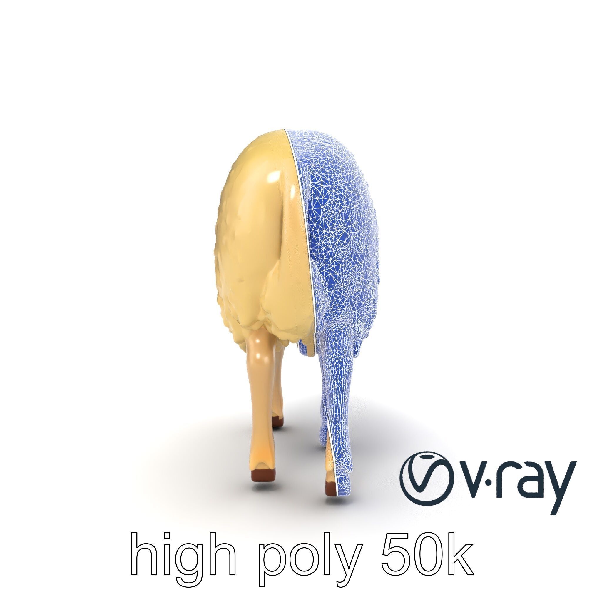Pastoral Sheep Fluffy Grazing Stance model pack Low-poly 3D model_47
