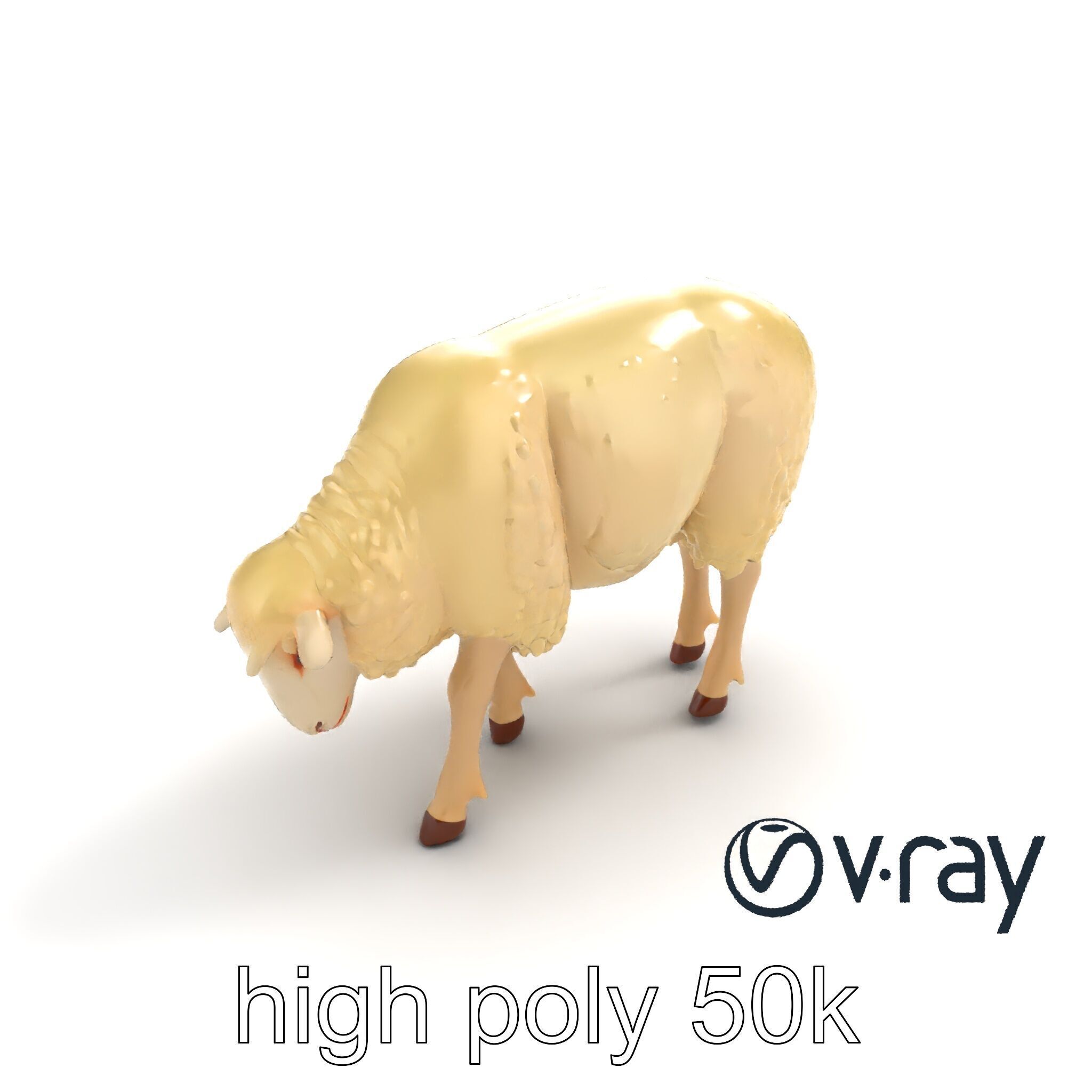 Pastoral Sheep Fluffy Grazing Stance model pack Low-poly 3D model_40