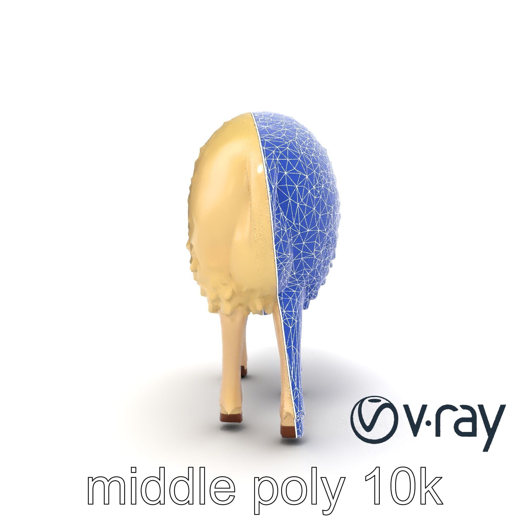 Pastoral Sheep Fluffy Grazing Stance model pack Low-poly 3D model_53