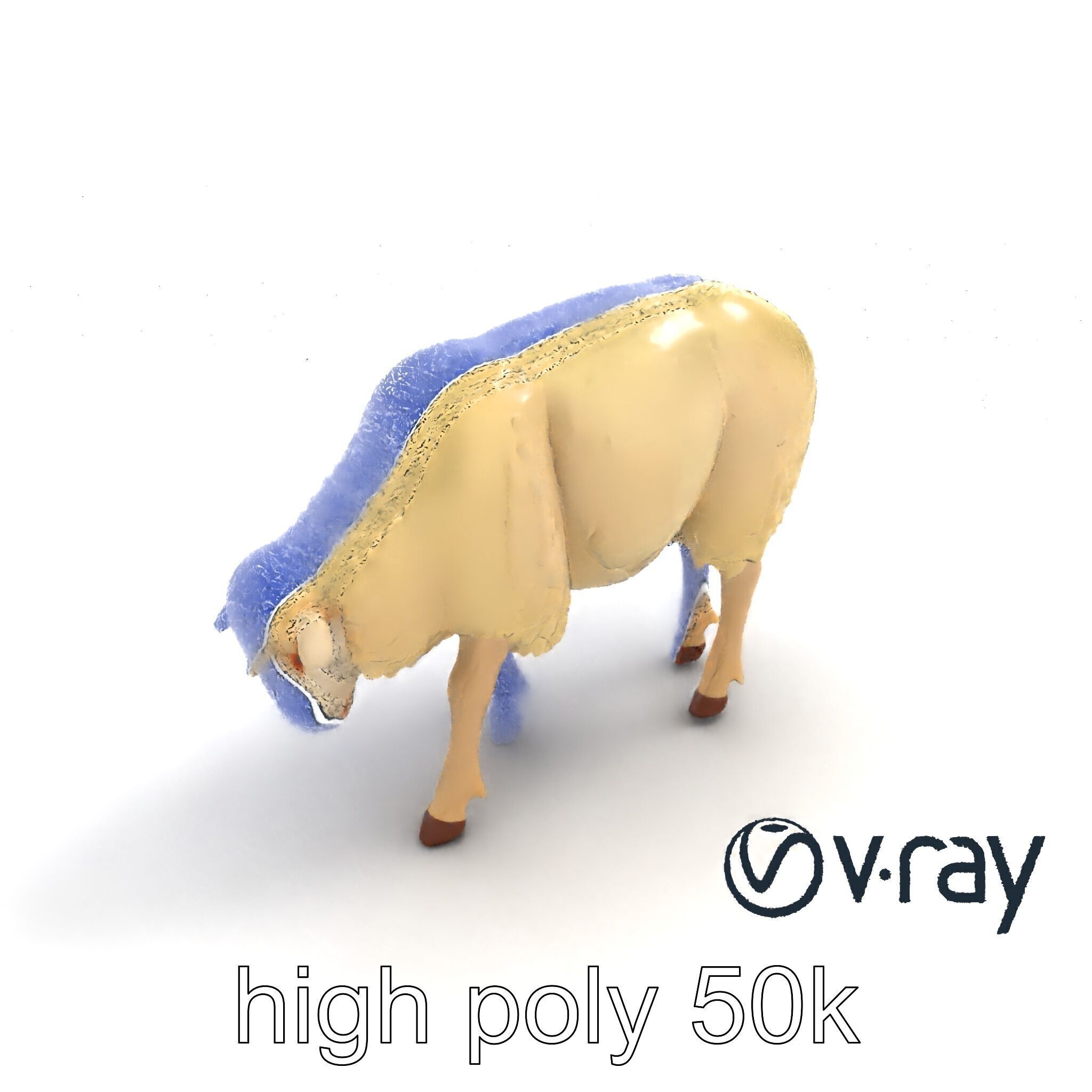 Pastoral Sheep Fluffy Grazing Stance model pack Low-poly 3D model_57