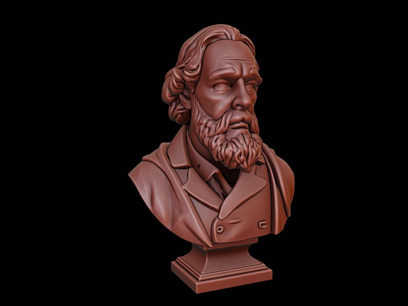 Johannes Kepler Bust 3D print model_2