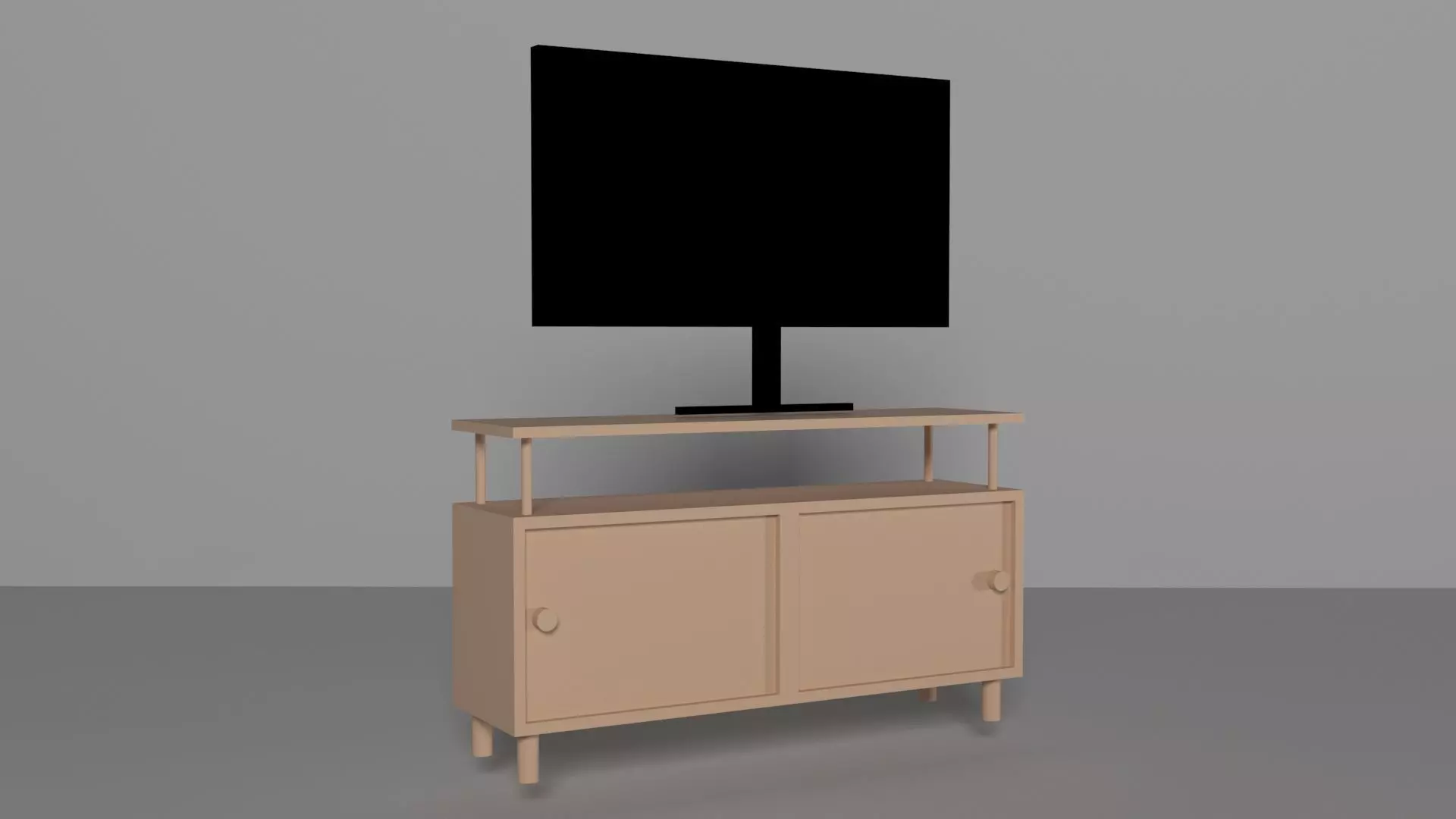 TV cabinet Low-poly 3D model