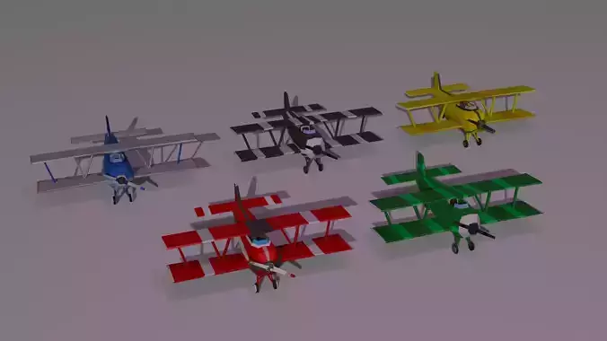 Low-Poly model 5 planes