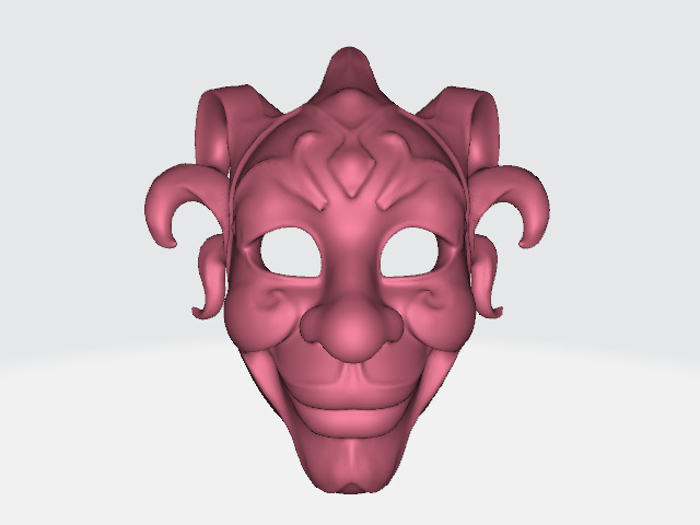 Golden Jester Mask Low-poly 3D model_13