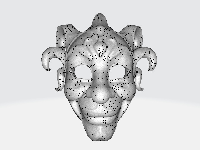 Golden Jester Mask Low-poly 3D model_11