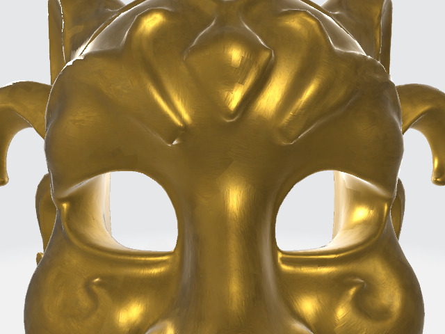 Golden Jester Mask Low-poly 3D model_9