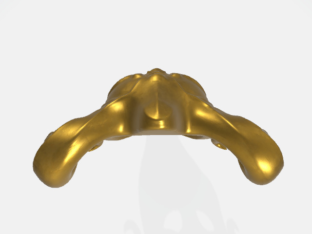 Golden Jester Mask Low-poly 3D model_7