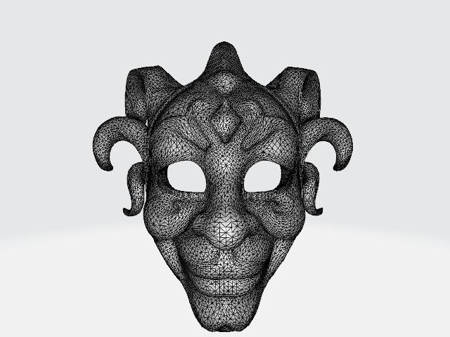Golden Jester Mask Low-poly 3D model_10