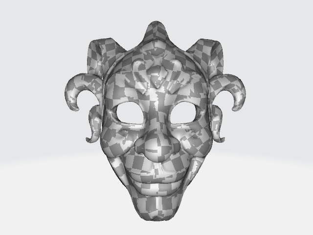 Golden Jester Mask Low-poly 3D model_12