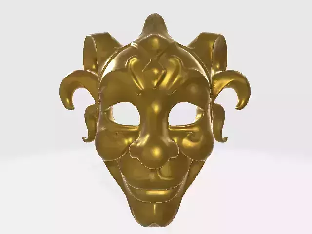 Golden Jester Mask Low-poly 3D model
