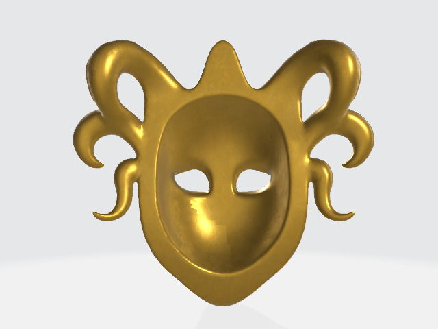 Golden Jester Mask Low-poly 3D model_5
