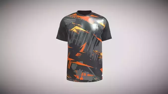 Soccer Black Jersey Player 03 In Low Poly