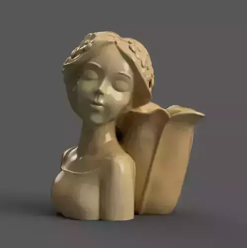 Elegant Lady Planter 3D STL for Pot Vase Home Decor