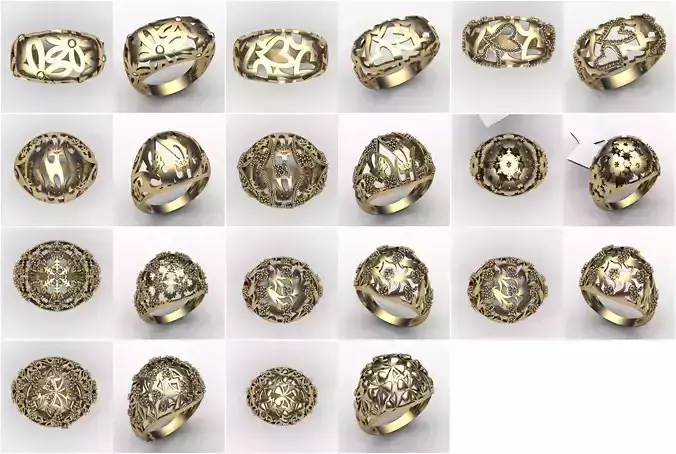 7 Ring Stones - 7 Rings Without stones Rings