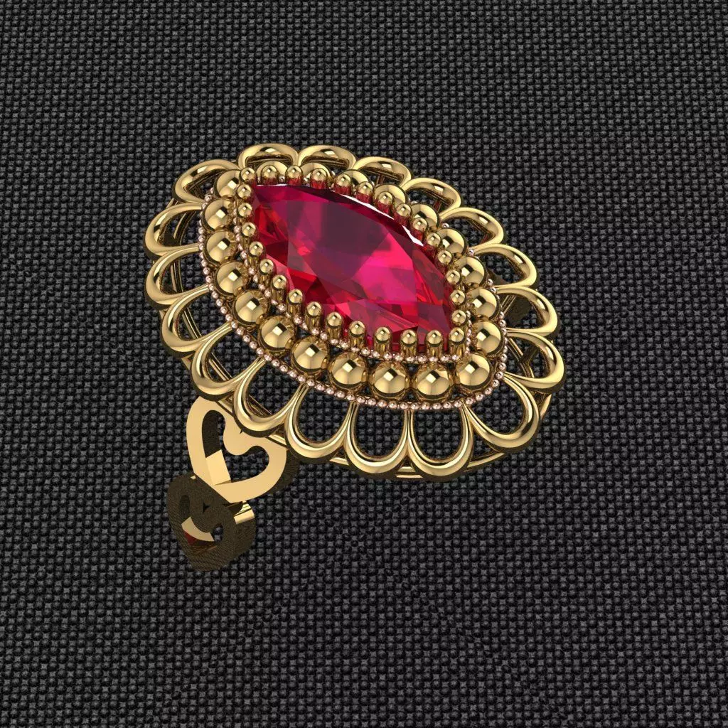 Stone ring 3D print model_0