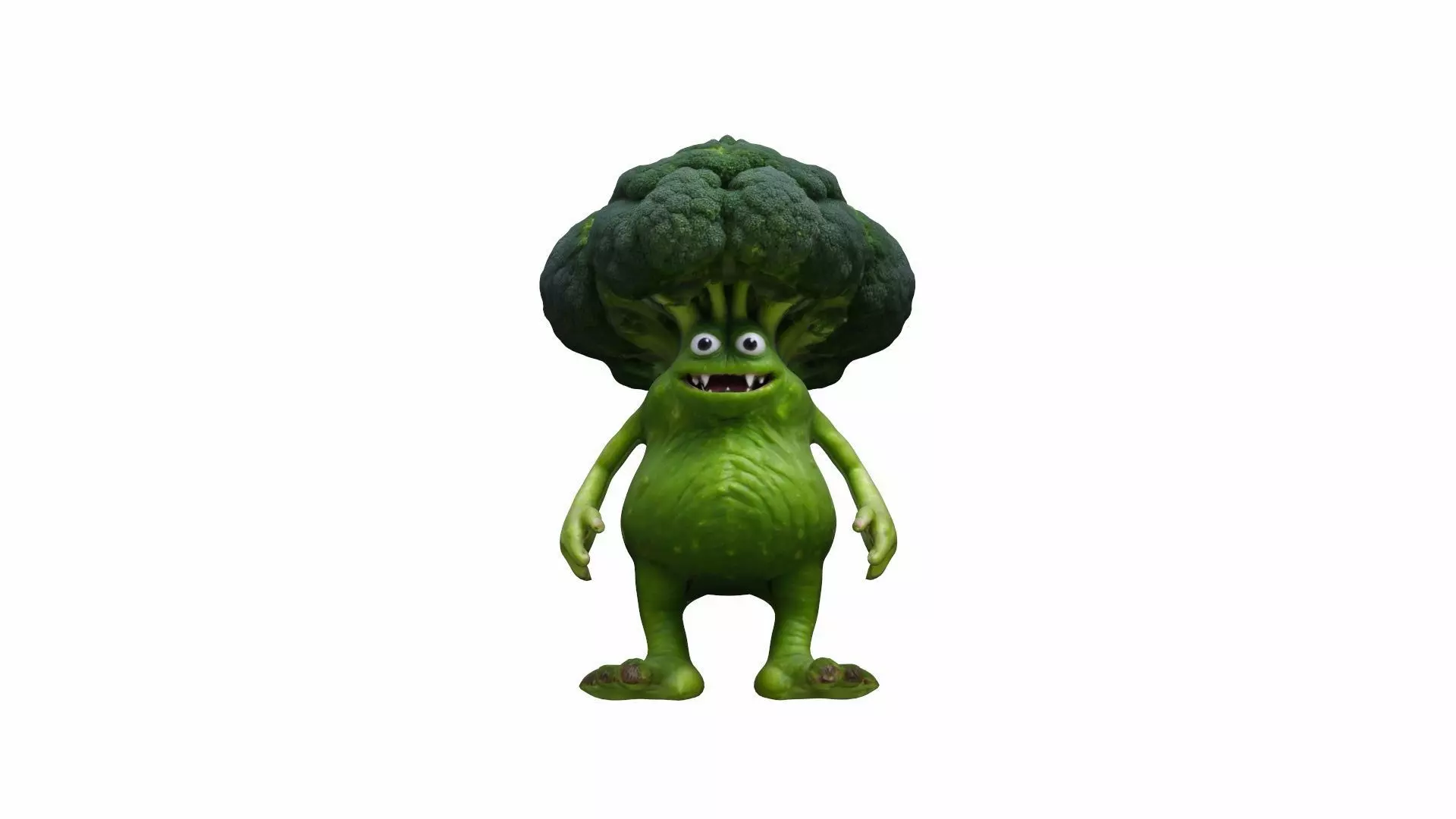 3d Broccoli Monster Cartoon High Render 3D model_0