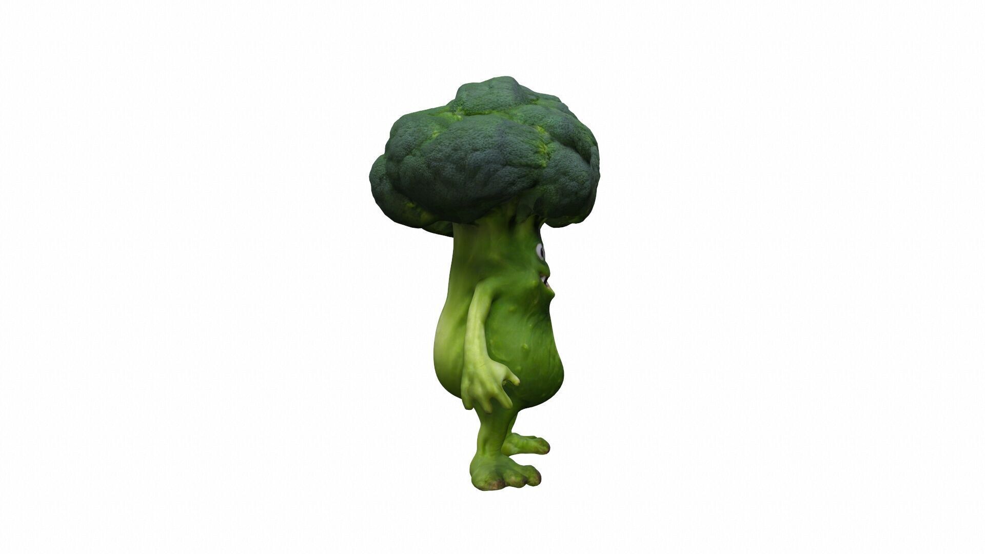 3d Broccoli Monster Cartoon High Render 3D model_3