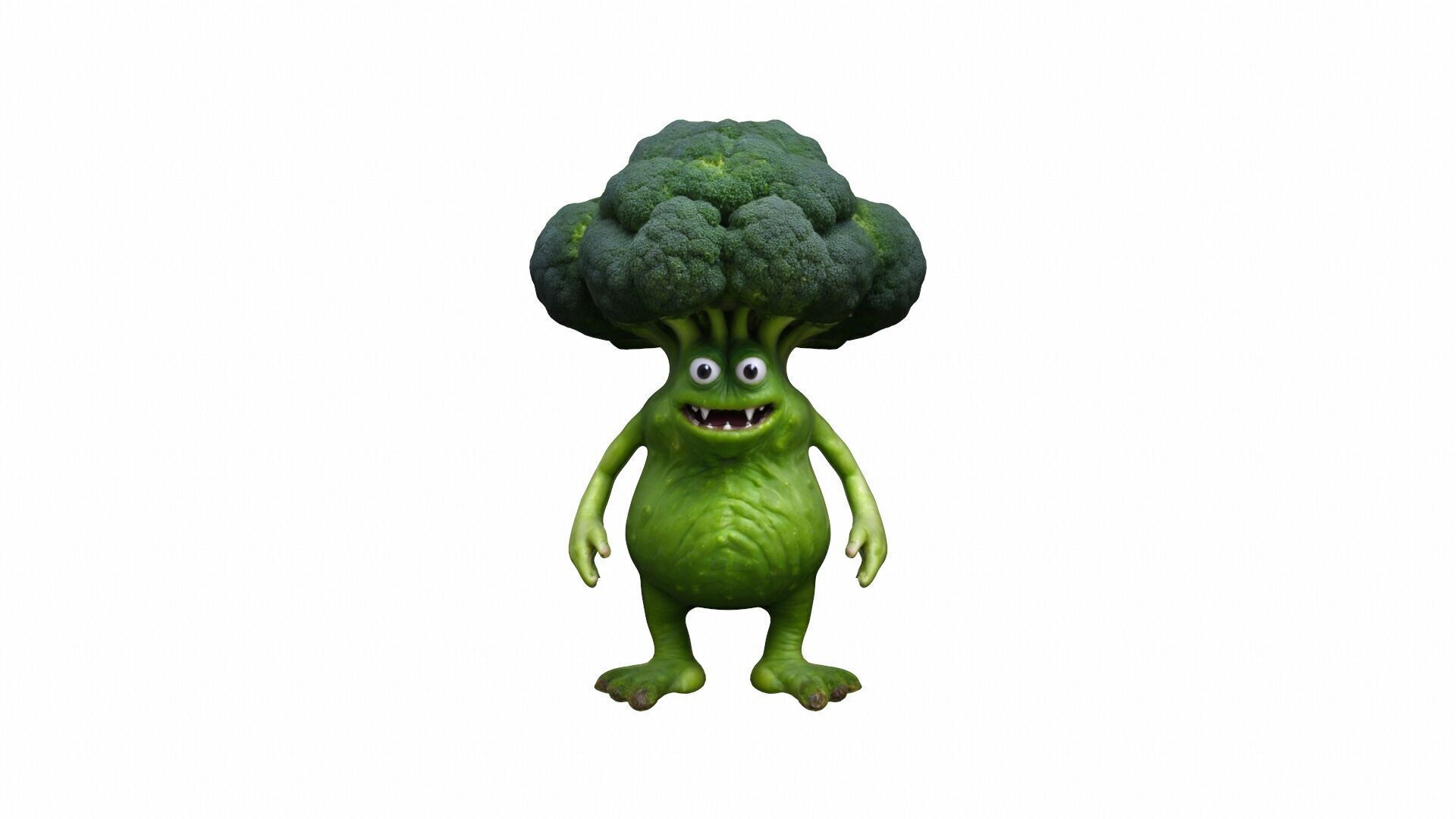 3d Broccoli Monster Cartoon High Render 3D model_1