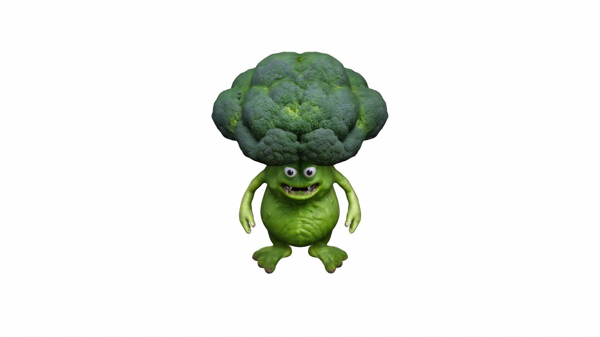 3d Broccoli Monster Cartoon High Render 3D model_5