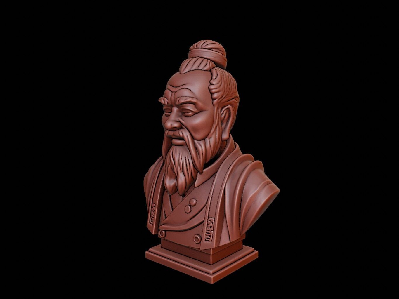 Laozi Bust 3D print model_1
