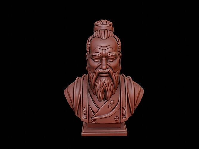 Laozi Bust 3D print model