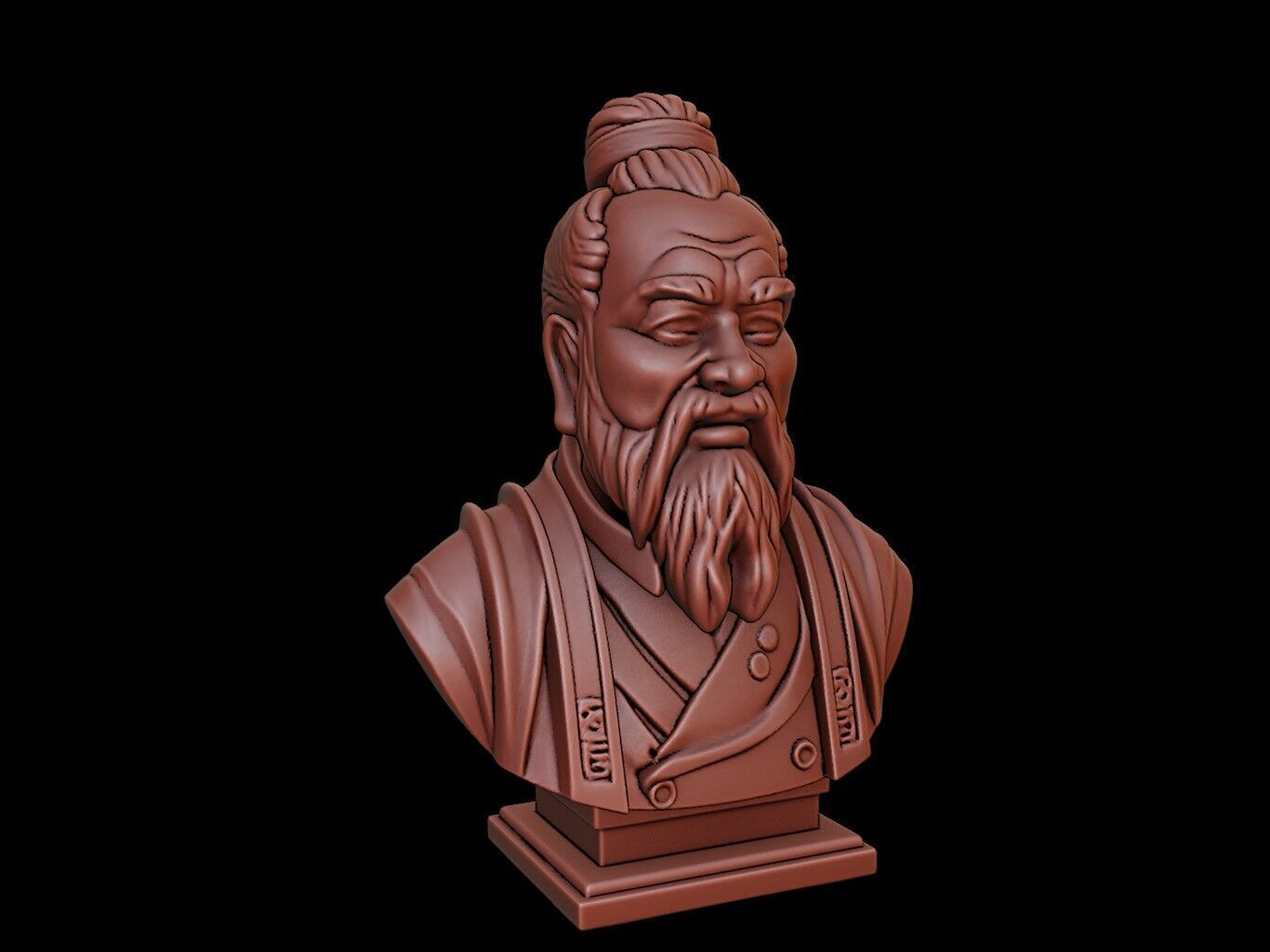 Laozi Bust 3D print model_2