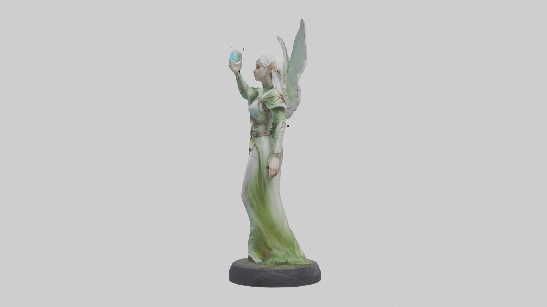 Light Elf statue model Low-poly 3D model_12