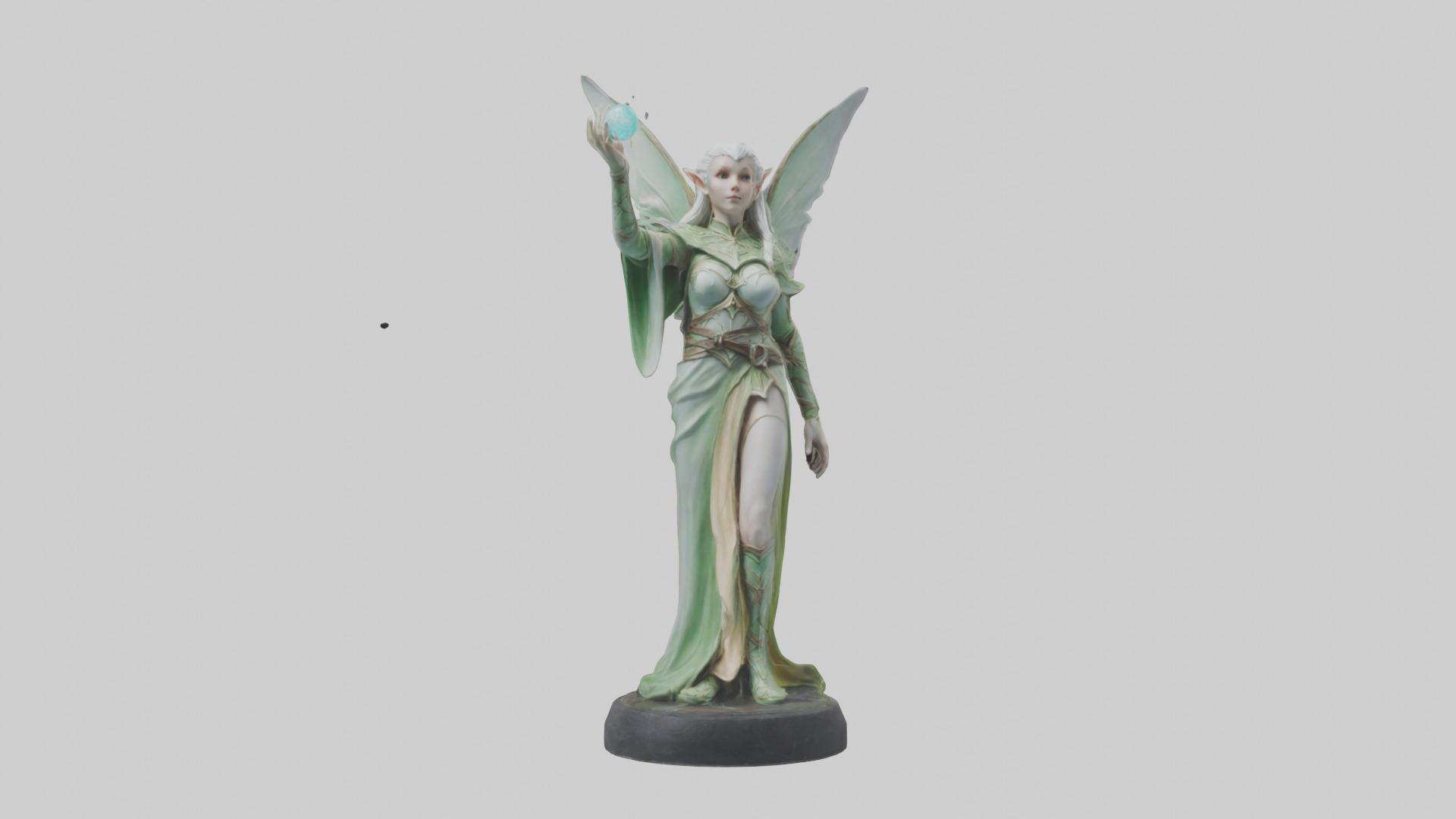 Light Elf statue model Low-poly 3D model_9