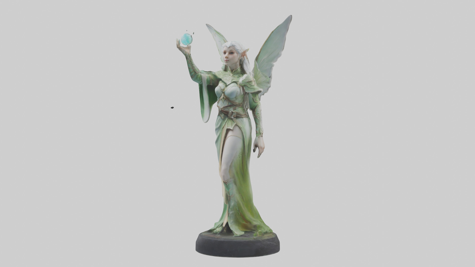 Light Elf statue model Low-poly 3D model_10