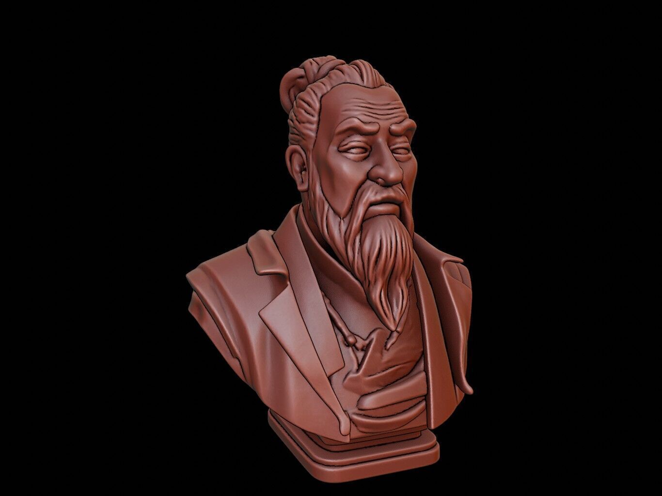 Laozi Bust 3D print model_2