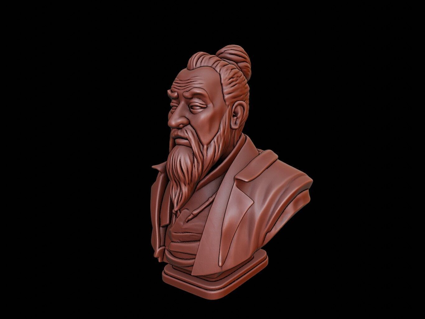 Laozi Bust 3D print model_1