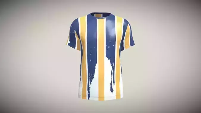 Soccer Blue And Orange Sports Jersey Player-11 In Low Poly